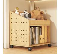 Bibliothèque mobile sur roulettes - Chariot de bureau sous le bureau, bibliothèque en bois et étagère de rangement, armoire latérale pour bureau à domicile, fournitures d'art, chariot de rangement à