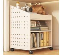 Bibliothèque mobile sur roulettes - Chariot de bureau sous le bureau, bibliothèque en bois et étagère de rangement, armoire latérale pour bureau à domicile, fournitures d'art, chariot de rangement à