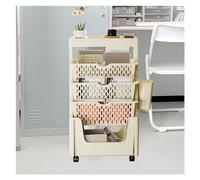 Bibliothèque mobile sur roulettes, étagère à livres mobile à 5 niveaux avec panier de rangement amovible, étagère de livre style chariot pour une organisation et un rangement faciles