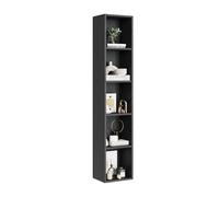 Bibliothèque moderne à 5 niveaux en bois, séparateur de pièce, cube nizer autonome pour salon, bureau, chambre à coucher, 23,5 x 30 x 151 cm, solution de rangement noire