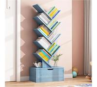 Bibliothèque moderne à 8 étages pour salon, bureau, chambre à coucher, couleur bleue, rangement DVD, CD