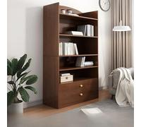Bibliothèque moderne avec étagères de rangement à plusieurs niveaux et tiroir inférieur, bibliothèque d'angle avec déflecteur arrière, clôture latérale et vitrine, différents styles disponibles