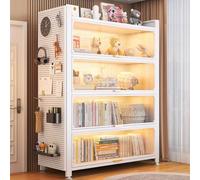 Bibliothèque moderne avec porte pliante et cadre en métal robuste pour salon, chambre à coucher, cuisine, garde-manger - Solution de nization élégante