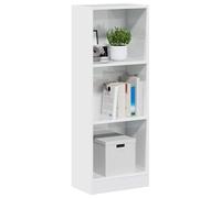 Bibliothèque moderne blanche brillante 40 x 24 x 109 cm, économie d'espace, 3 compartiments ouverts, idéale pour salon, chambre à coucher, entrée, rangement élégant pour livres et magazines