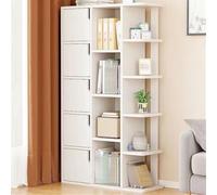 Bibliothèque moderne blanche de rangement, étagère murale simple pour salon et chambre à coucher, 66 x 24 x 132 cm, vitrine élégante pour la maison