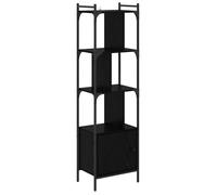 Bibliothèque moderne en bois d'ingénierie - vidaXL - Chêne noir - 44,5x30x154,5 cm - 6 étagères - 1 porte à charnières