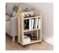 Bibliothèque moderne en bois - Étagère de rangement multifonction à 3 niveaux avec roulettes pour une mobilité facile, idéale pour l'organisation de la chambre à coucher et du salon
