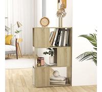 Bibliothèque moderne peu encombrante, séparateur de salon élégant, bibliothèque en bois avec étagères, unité de rangement contemporaine pour livres et décoration, étagère polyvalente pour la maison