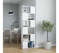 Bibliothèque moderne peu encombrante, séparateur élégant pour salon, aggloméré avec étagères, bibliothèque contemporaine, solution de rangement efficace, étagère polyvalente pour livres, élégante