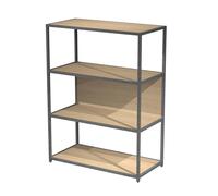 Bibliothèque modulable Cassandra L.90 x H.122 cm - Chêne et Anthracite