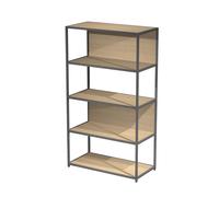 Bibliothèque modulable Cassandra L.90 x H.161 cm - Chêne et Anthracite