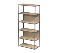 Bibliothèque modulable Cassandra L.90 x H.200 cm - Chêne et Anthracite