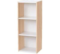 Iris Ohyama, Bibliotheque Gain de Place, Extra Large 3 Etageres, Marron Clair, Réglable, Modulable, pour Salon, Bureau, Chambre, Livres, CD, Petit Meuble de Rangement, Montage facile, UB-9035