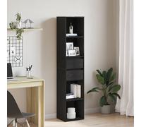 Bibliothèque Modulable Vidaxl Noir Chêne 36x30x171 Cm Bois D'ingénierie