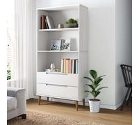 Bibliothèque MOLDE Blanc 85x35x170,5 cm Pin massif