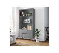 vidaXL Bibliothèque MOLDE Gris Bois massif de pin 85x35x170,5 cm 350542