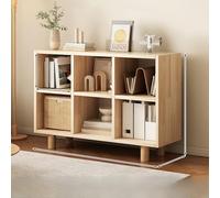 Bibliothèque multifonction en bois massif avec pieds amovibles et design à combinaison libre - Vitrine de rangement d'angle pour la maison et le bureau (A690)