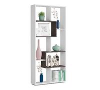 Bibliotheque multipositions horizontal et vertical Blanc artic/ Effet industriel vieilli - 180 x 80 x 25 cm --