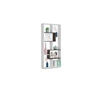 bibliothèque multipositions kawa - 7 cases de rangement - 180 x 80 x 25 cm - blanc