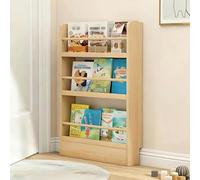 Bibliothèque Murale à 4 Niveaux Bois Bibliothèque étroite Derrière la Porte Étagère De Rangement Ultra-Mince idéale pour les chambres d'enfants, les chambres à coucher et les bureaux 3rd Floor 90cm
