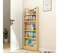 Bibliothèque Murale à 4 Niveaux Bois Bibliothèque étroite Derrière la Porte Étagère De Rangement Ultra-Mince idéale pour les chambres d'enfants, les chambres à coucher et les bureaux 5th Floor 50cm
