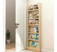 Bibliothèque Murale à 4 Niveaux Bois Bibliothèque étroite Derrière la Porte Étagère De Rangement Ultra-Mince idéale pour les chambres d'enfants, les chambres à coucher et les bureaux 6th Floor 60cm