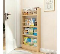 Bibliothèque Murale à 4 Niveaux Bois Bibliothèque étroite Derrière la Porte Étagère De Rangement Ultra-Mince idéale pour les chambres d'enfants, les chambres à coucher et les bureaux 4th Floor 90cm