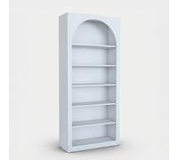 Bibliothèque murale design blanc arc 180x31x80cm avec 5 étagères Curvy