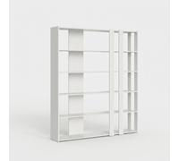 Bibliothèque murale design moderne blanche 6 étagères bureau à domicile Kato C
