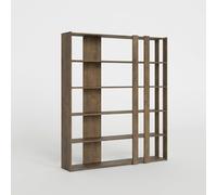 Bibliothèque murale design moderne en bois 6 étagères bureau à domicile Kato C W
