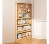 Bibliothèque murale en bois avec crochets pour chambre d'enfant, pour livres, magazines et journaux, décoration de chambre d'enfant, 100 x 10 x 178 cm