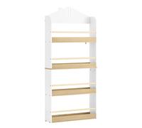 Bibliothèque murale enfant - SOBUY - 4 niveaux - 60x15x130.5 cm - Blanc - Installation murale