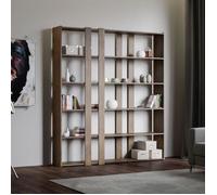 Bibliothèque murale - KATO - Modèle Kato - Couleur Noyer - Bois - Design Contemporain