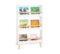 Sobuy Kmb77-W Bibliothèque Murale, Étagère À Livres À 3 Niveaux, Étagère De Rangement Pour Ranger Des Livres Pour Chambre D'enfants, Salle De Jeux Multicolore
