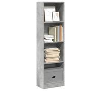 Bibliothèque murale ouverte moderne pour salon, chambre à coucher, bureau, entrée, 40 x 24 x 143 cm, gris ciment gris