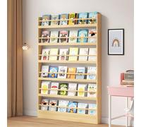 Bibliothèque murale pour enfants à 3 à 6 niveaux - Économie d'espace - Coffre-fort anti-dumping - Jouet et livre pour chambre d'enfant - Solution de rangement élégante pour jouets et livres