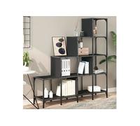 Bibliothèque, Etagère à Livres avec Rangement, Meuble de Salon Bureau Chambre à Coucher, Industriel, Noir Bois d'Ingénierie et Métal