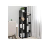 Bibliothèque Noire 48 X 25,5 X 140 Cm Avec 8 Compartiments Pour Un Rangement Peu Encombrant Noir