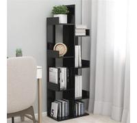 Bibliothèque Noire 48 X 25,5 X 140 Cm Avec 8 Compartiments Pour Un Rangement Peu Encombrant Noir