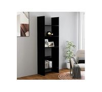 Bibliothèque Noir 60x35x180 cm Bois d'ingénierie