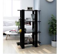 Bibliothèque - Noir - 80x30x123,5 cm - Bois - Contemporain - Meuble de salon