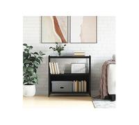 Vidaxl Bibliothèque Noir 80x30x78,5 Cm Bois D'ingénierie Et Fer Multicolore