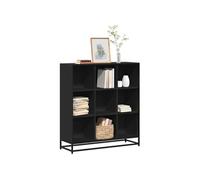 vidaXL Bibliothèque Étagère à livres Bois d'ingénierie et Métal 97,5x33x107,5 cm Noir