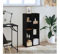Bibliothèque Noir Chêne 50x25x105 cm Bois d ingénierie