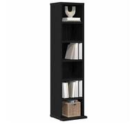 Bibliothèque Noir - LEMON® Armoire à CD - Armoire à vitrine - chêne Noir - 21x20x88cm - Bois d'ingénierie 116 - Soldes