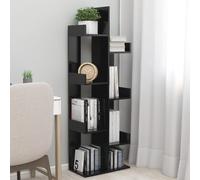 Bibliothèque Noire 48 X 25,5 X 140 Cm Avec 8 Compartiments Pour Un Rangement Peu Encombrant Noir