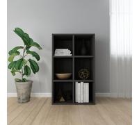 Bibliothèque noire en bois 66 x 30 x 98 cm, polyvalente, avec 6 compartiments, idéale comme buffet pour le salon, le bureau,