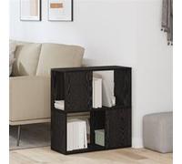 vidaXL Centre de divertissement Bibliothèque noire - 60x24x63 cm - 4 étagères - Bois d'ingénierie
