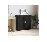 vidaXL Bibliothèque Chêne noir 82,5x30,5x80 cm 2 portes finition mate