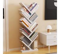 Bibliothèque noire en forme d'arbre multicouche en bois avec panneau arrière, 80 cm, rangement d'angle pour enfants, options de couleur de sol polyvalentes disponibles